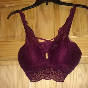 PINK cross strap push up bralette